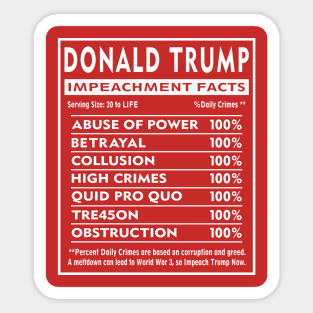 Trump Impeachment Facts Sticker